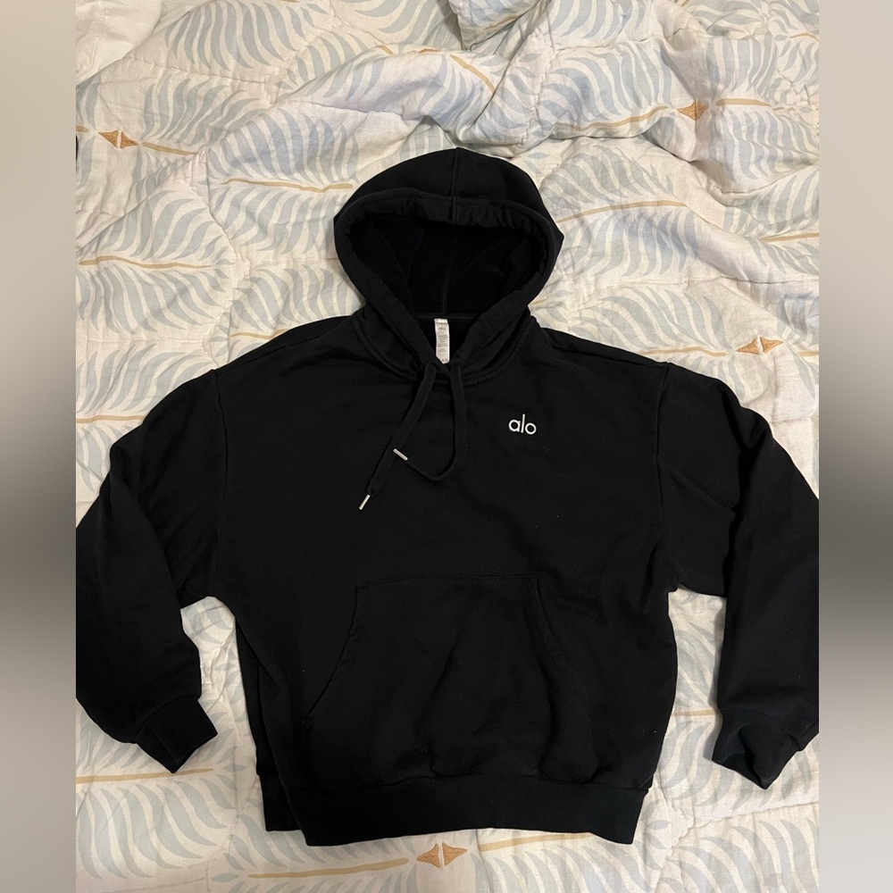 Black ALO Hooded Sweatshirt S